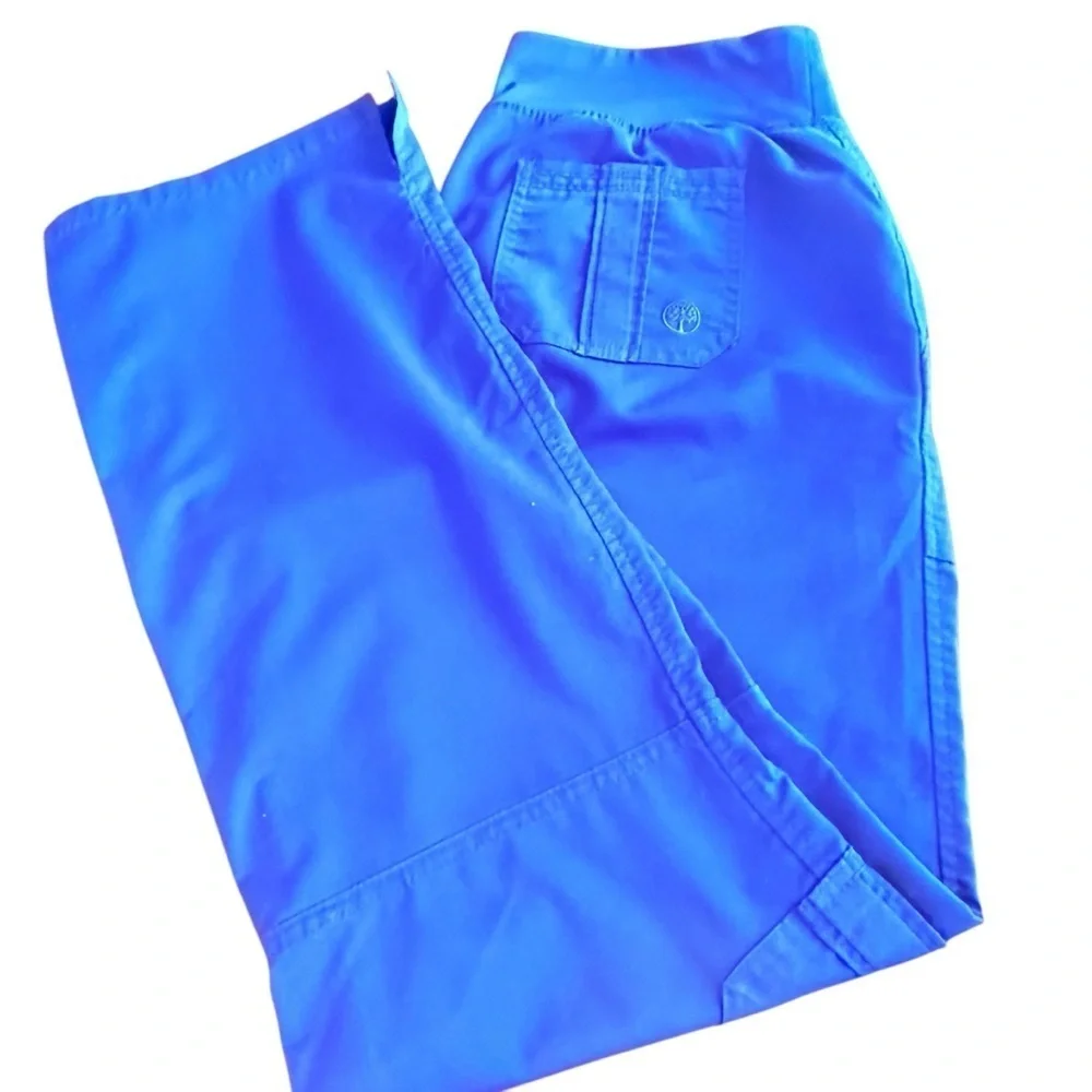 Healing Hands Tori Scrub Pants Womens Medium Blue Good Yoga Purple Label